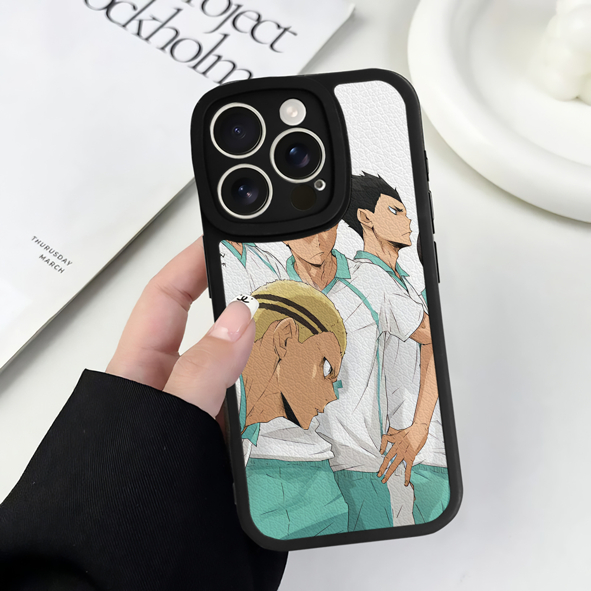 （画像用） ハイキュー!! Haikyu!! 【iPhone 16シリーズ対応】シリコンスマホケース（レザー調） 材質：シリコン